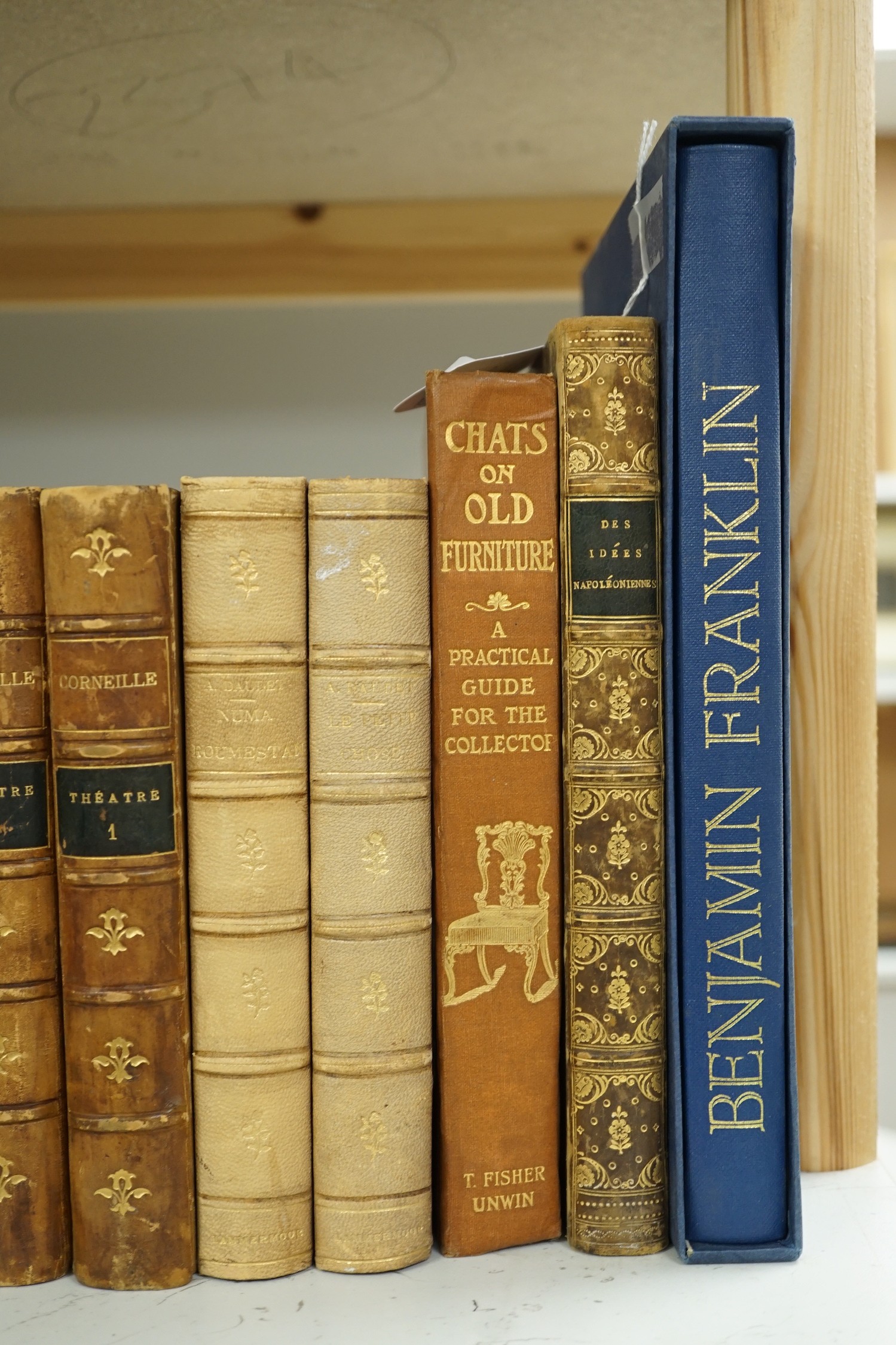 A small quantity of leather bound books